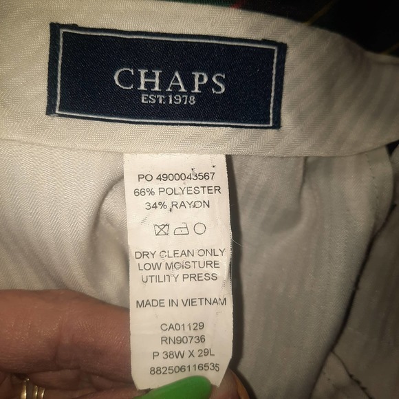 Chaps Mens Blue Windowpane dress slacks 38 x 29 - Picture 4 of 4